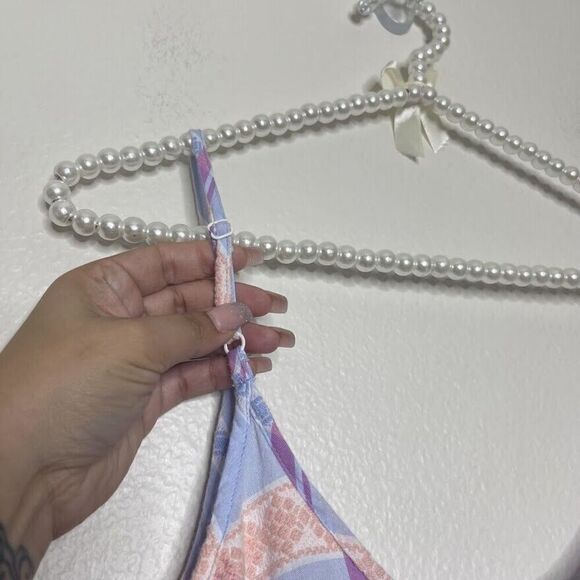 Ann Taylor LOFT Midi Dress Sz Large Pastel Plaid Sleeveless Shift Ruffle Spring - Picture 7 of 8